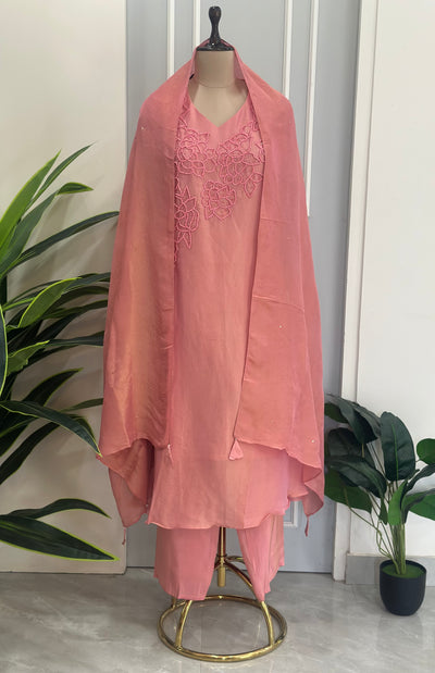 Designer Floral Handwork Palazzo Set