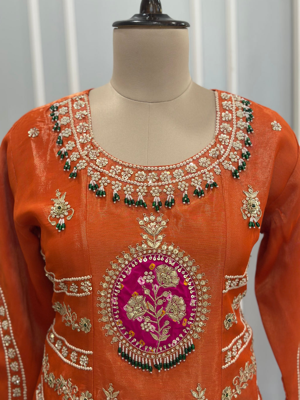 Elegant Suit In Zardozi And Pearl Detailing
