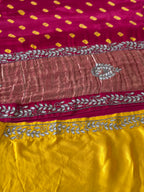 🌸 Shahi Bandhej Saree with Handcrafted Gota Patti Detailing🌸