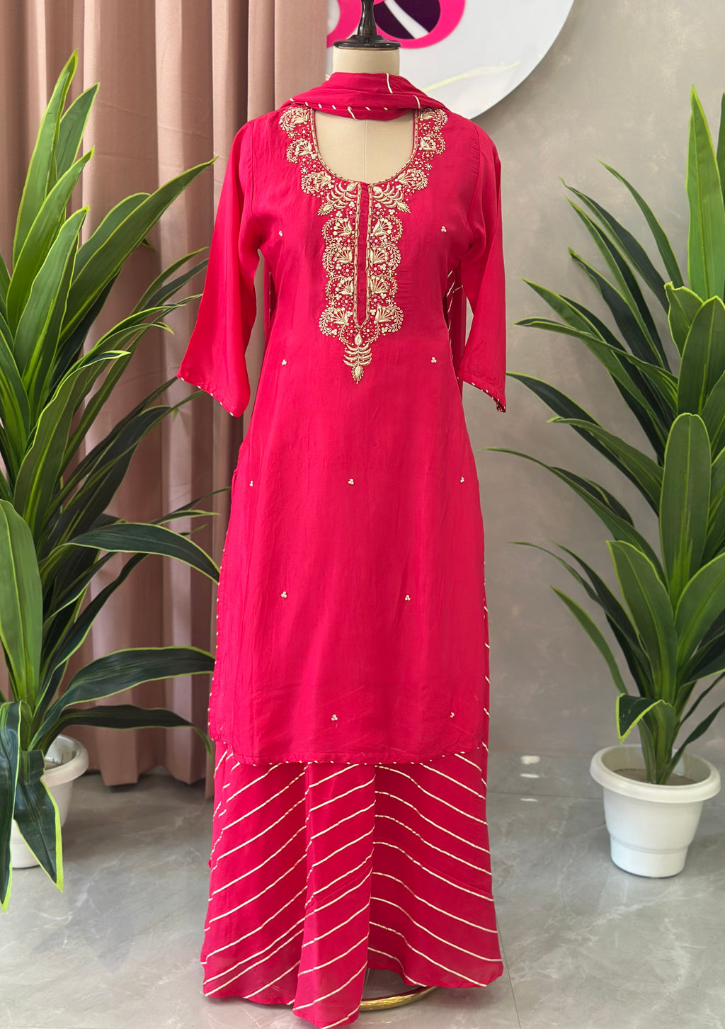 Designer Handwork Kurta & Plazo Set with Dupatta