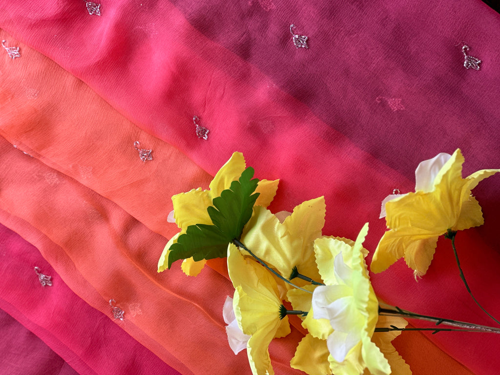 PREMIUM PURE CHIFFON HANDWORK SAREE