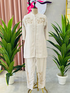 PURE CREPE HANDWORK CORD SET