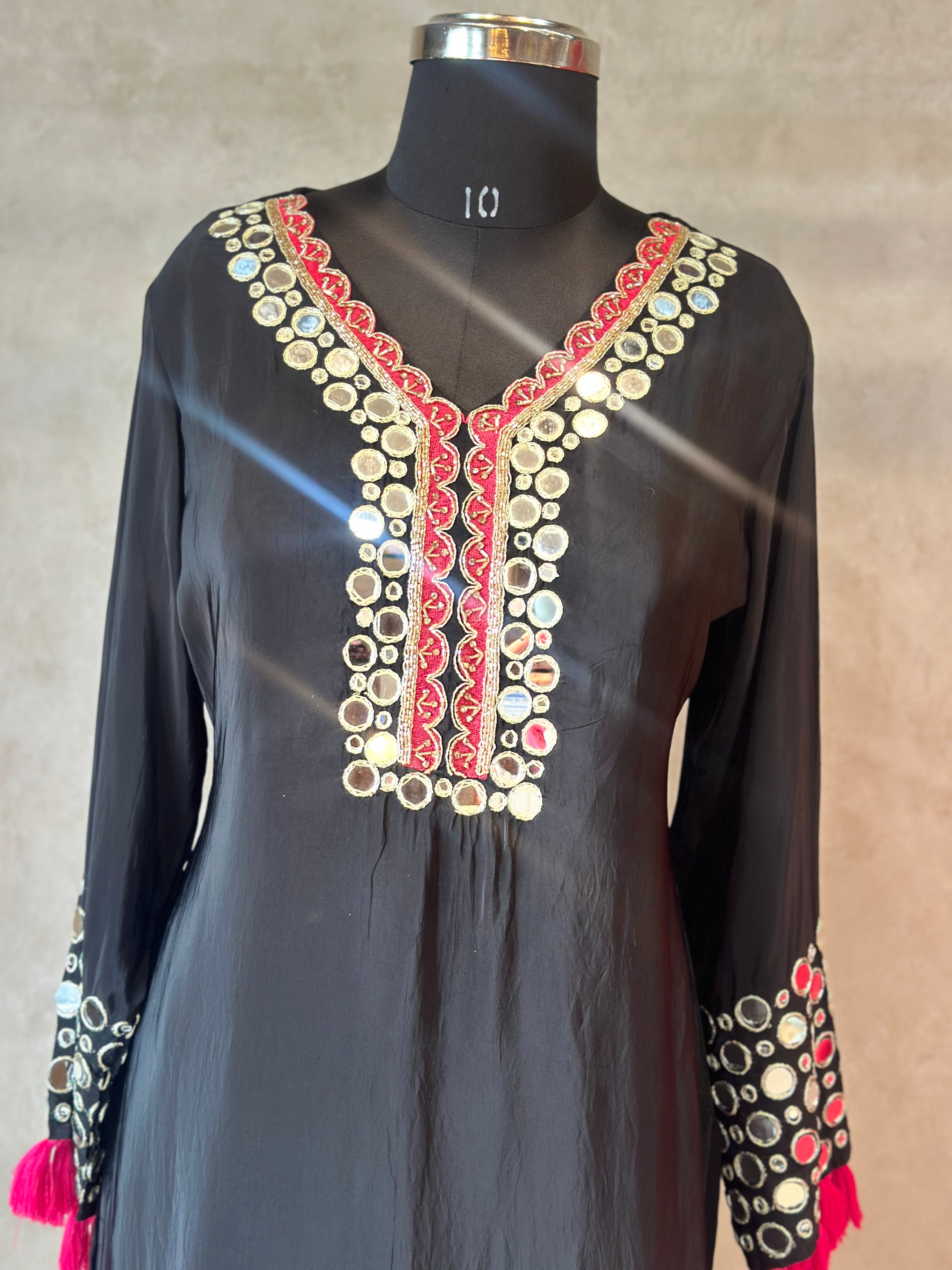 PREMIUM PLAZO SET WITH ORIGINAL MIRROR WORK