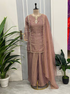 ✨ Premium Tissue Handwork Kurta Palazzo Dupatta Set ✨