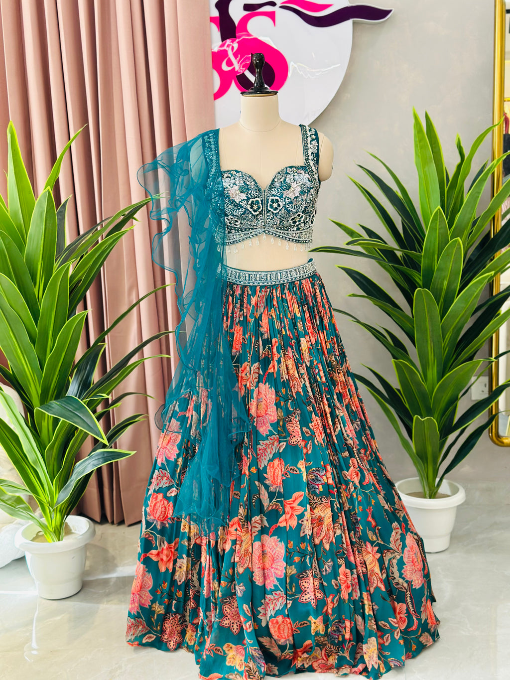 Royal Elegance Lehenga Set with Handwork Corset Blouse