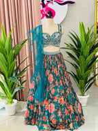 Royal Elegance Lehenga Set with Handwork Corset Blouse