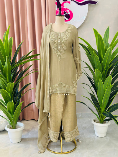 Trendy Farshi Suit With Heavy Handwork Detailing