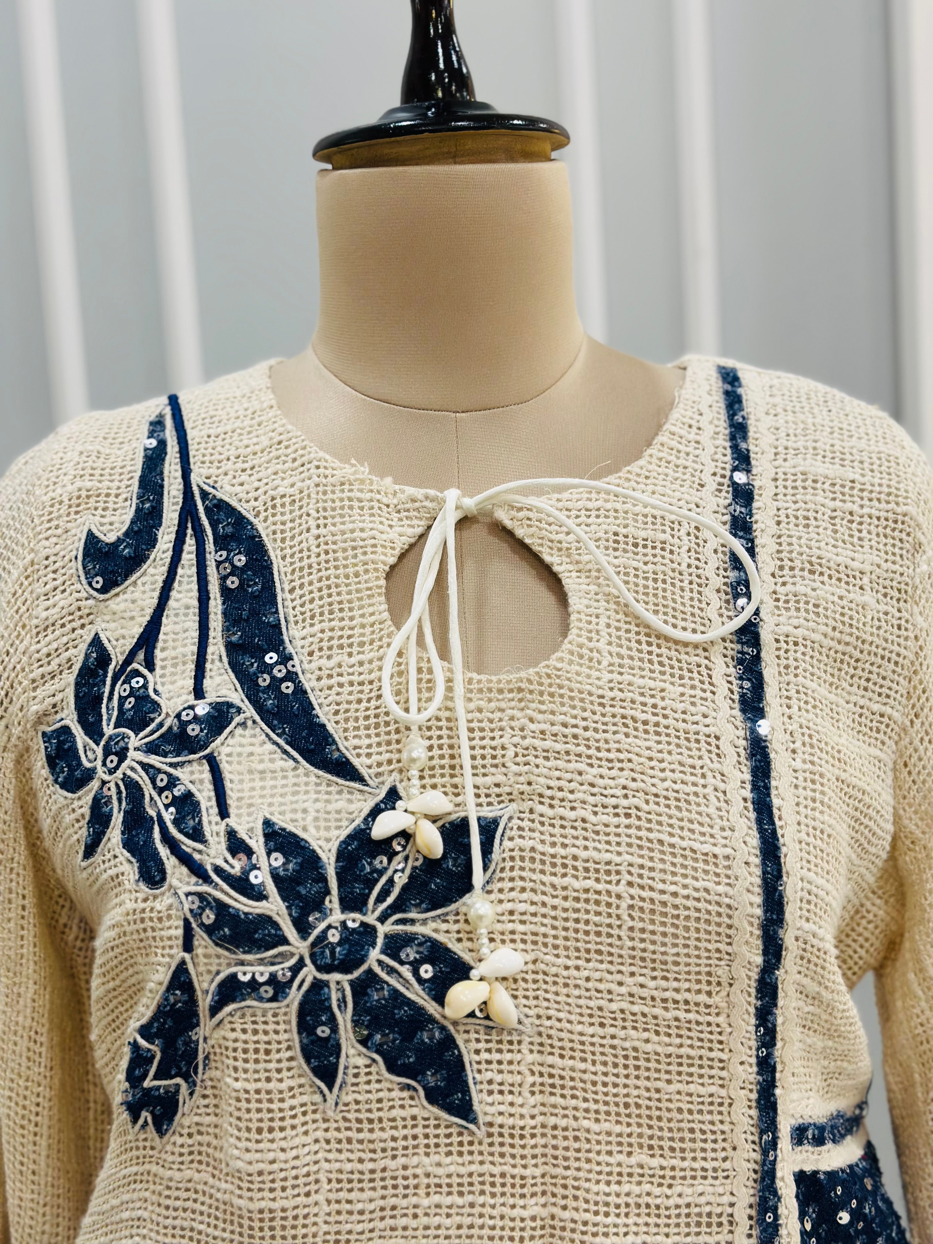 Pure Jute With Denim Co-ord Set