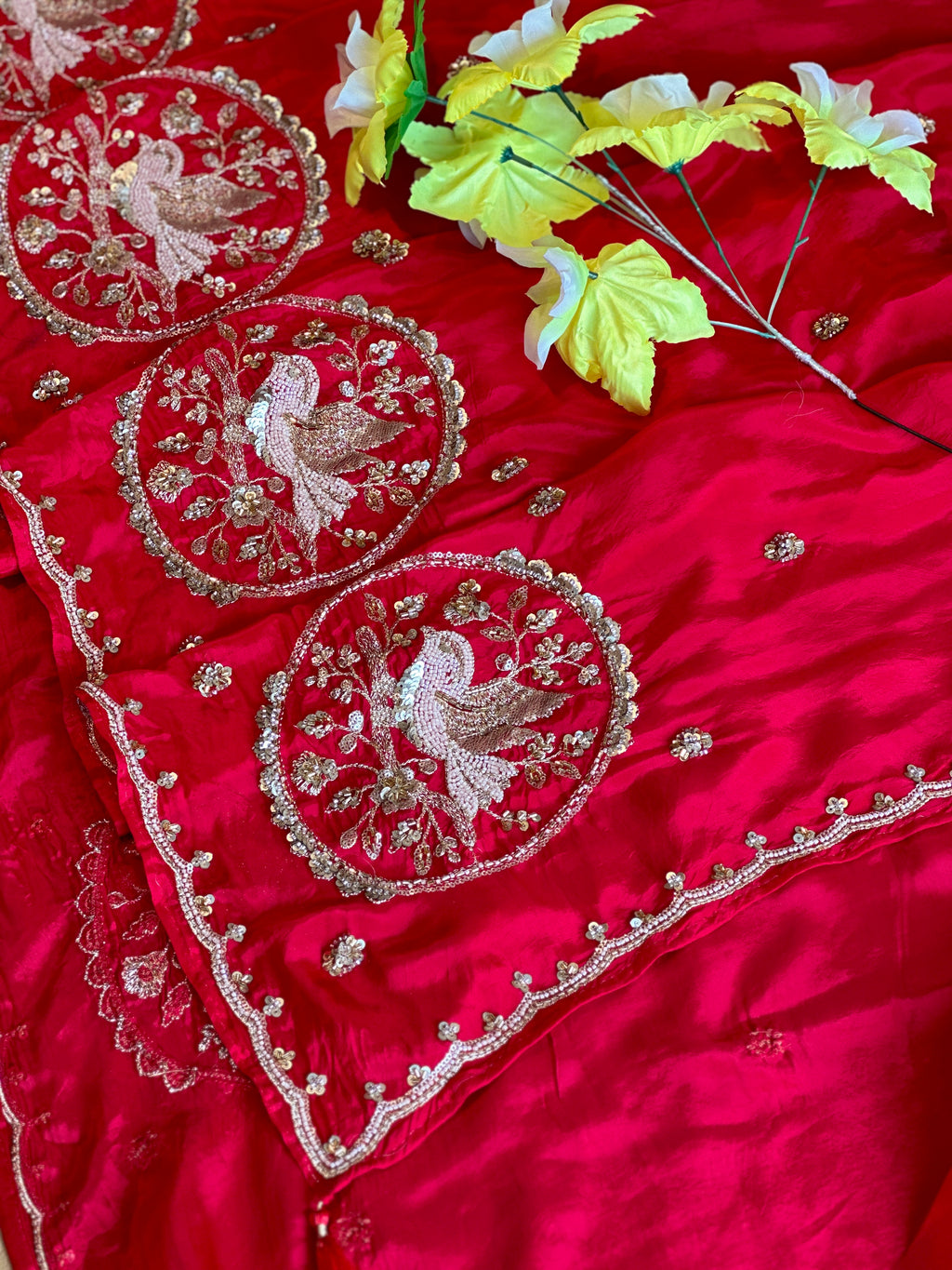 KARWACHOUTH SPECIAL HANDWORK SAREE