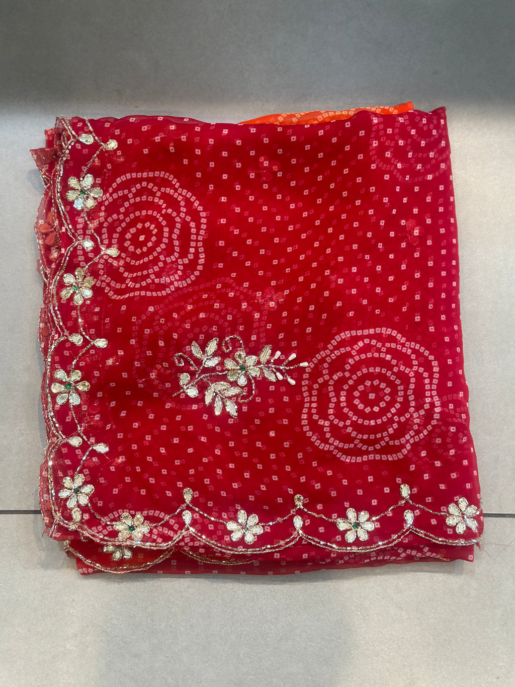 OMBRÉ BHANDEJ HANDWORK SAREE