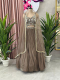 Designer Handwork Blouse Lehenga with Pleated Skirt