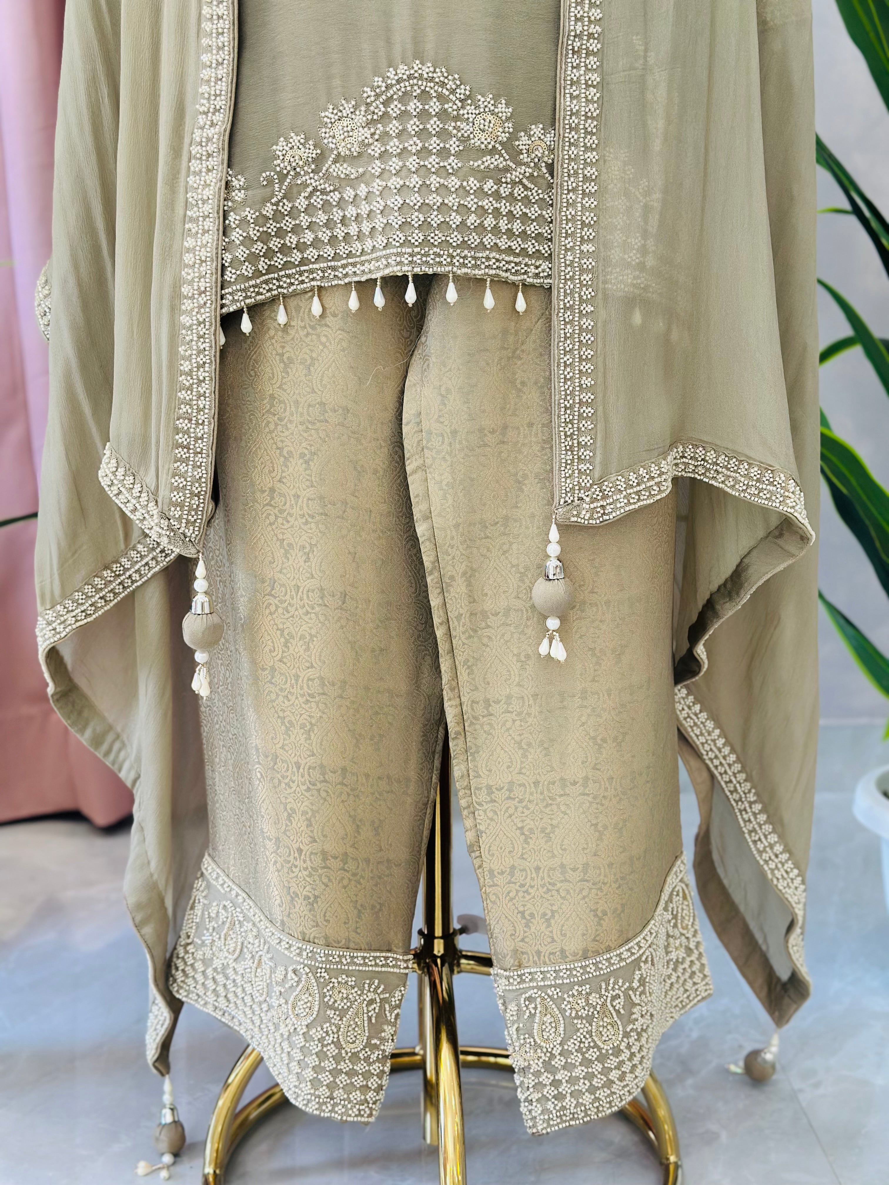 Trendy Farshi Suit With Heavy Handwork Detailing