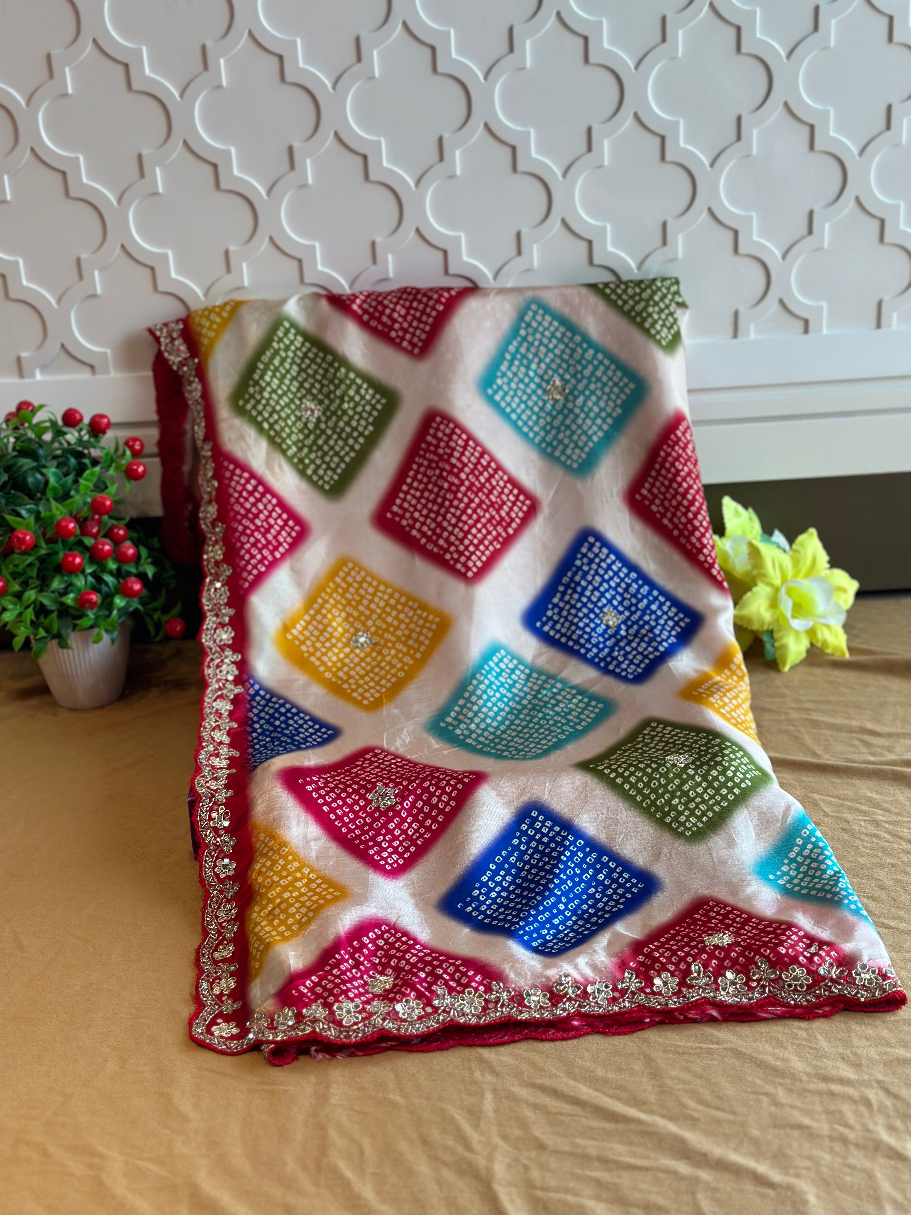 PURE CREPE SILK HANDWORK SAREE