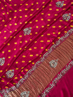🌸 Shahi Bandhej Saree with Handcrafted Gota Patti Detailing🌸