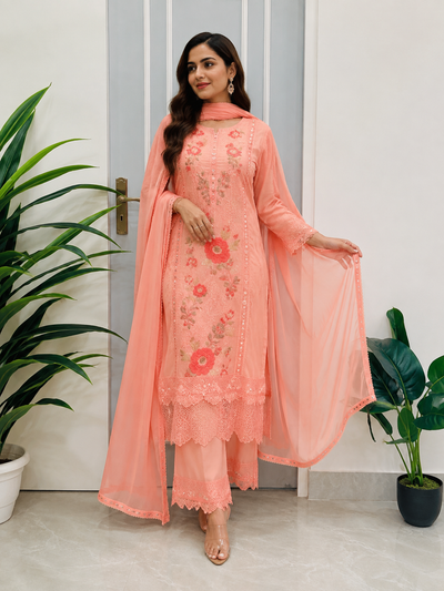 Graceful Floral Festive Suit Set
