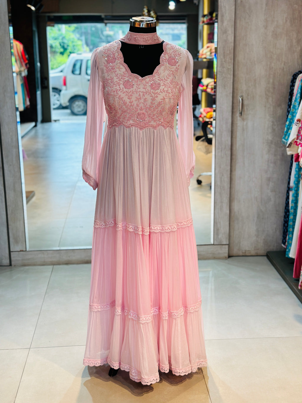 PURE CHINON LONG GOWN