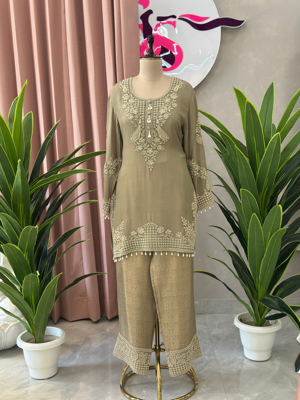 Trendy Farshi Suit With Heavy Handwork Detailing