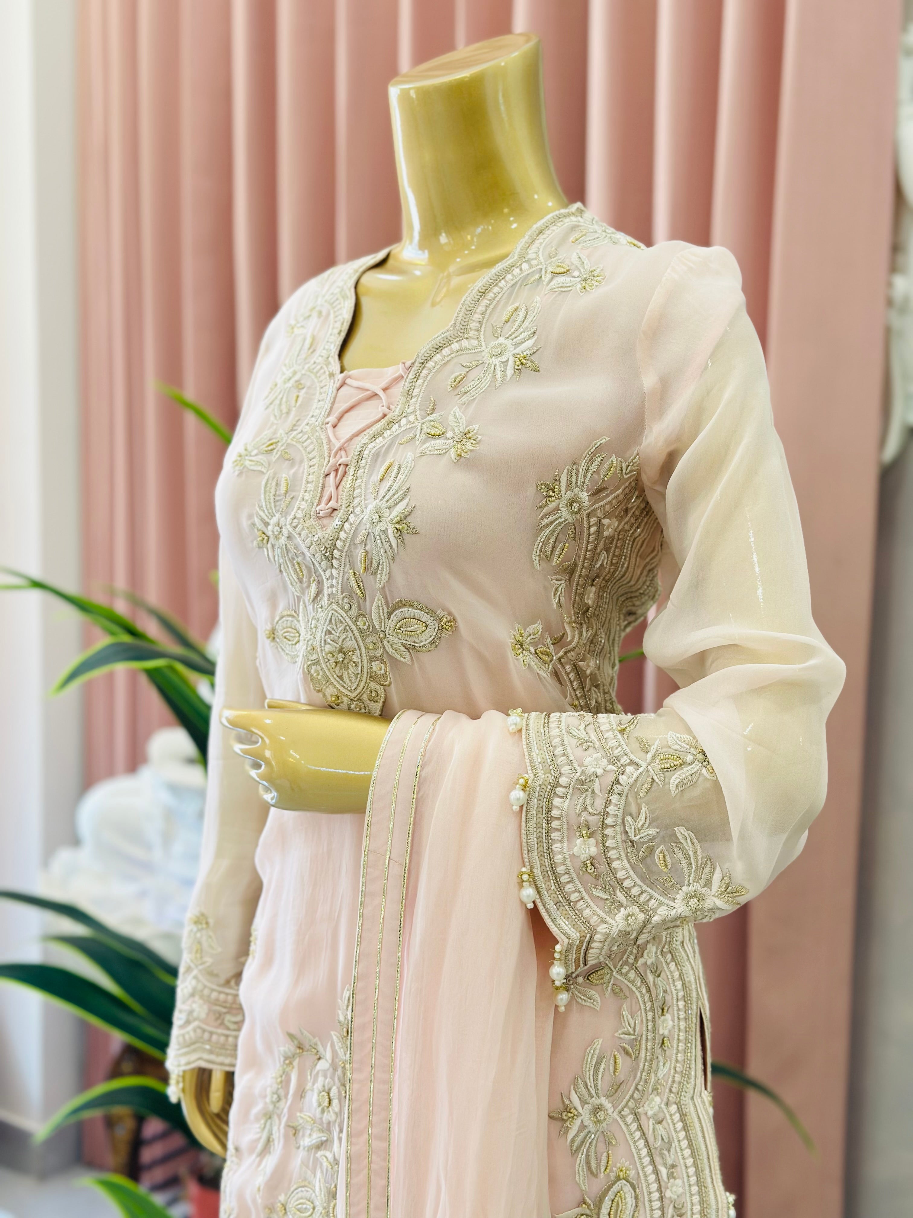 Handwork Pakistani Style Plazo Set