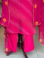 ZARDOSI HANDWORK BHANDEJ SUIT SET