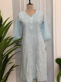 Graceful Floral Threadwork Cotton Kurta