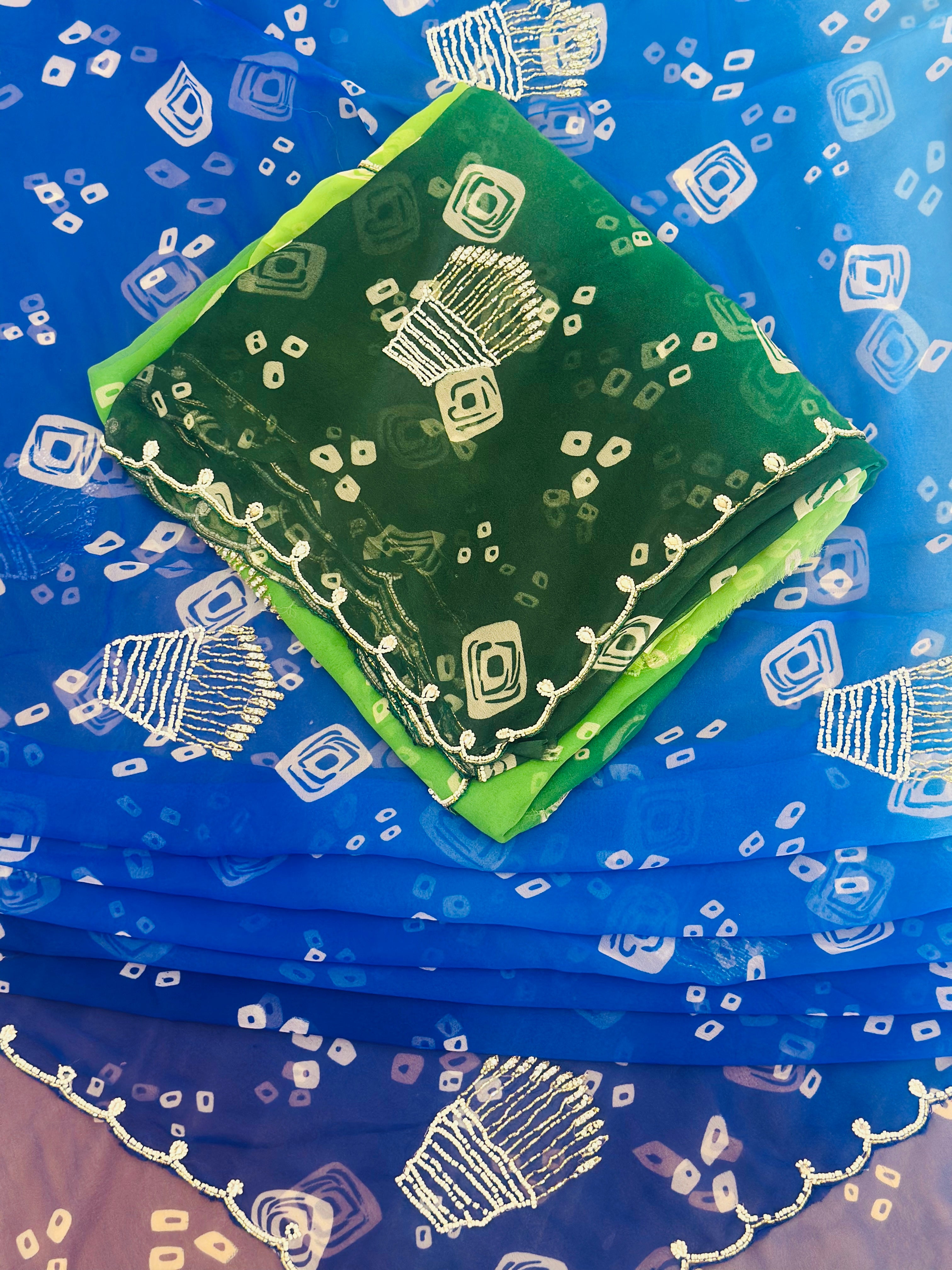 Traditional Bandhani Handwork Saree