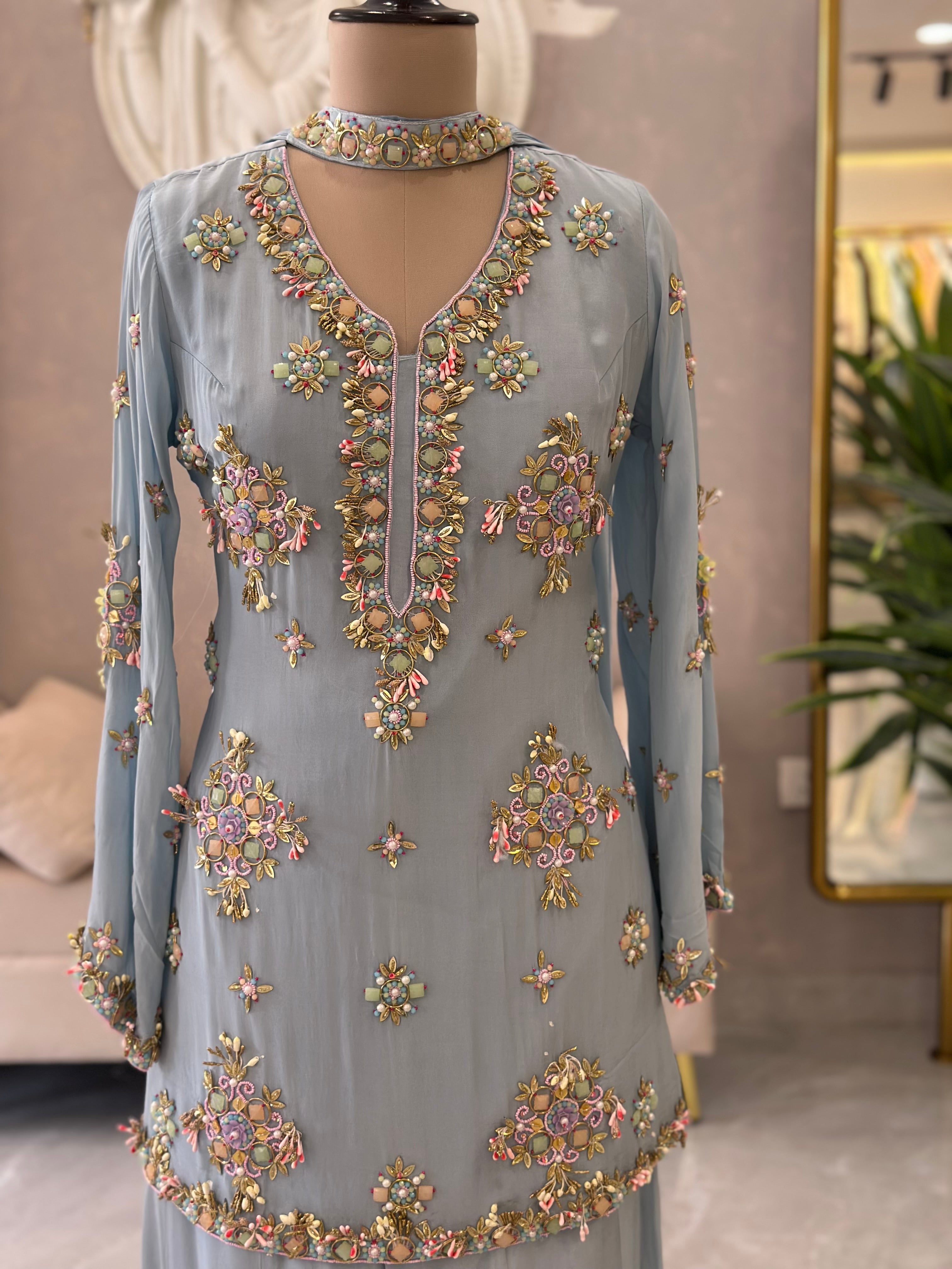 Luxe Handwork Kurta Sharara Set