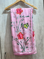 HAND BRUSH PAINT HANDWORK SAREE