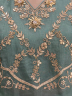 Elegant Handwork Kurta Palazzo Indo-western Set With Dupatta