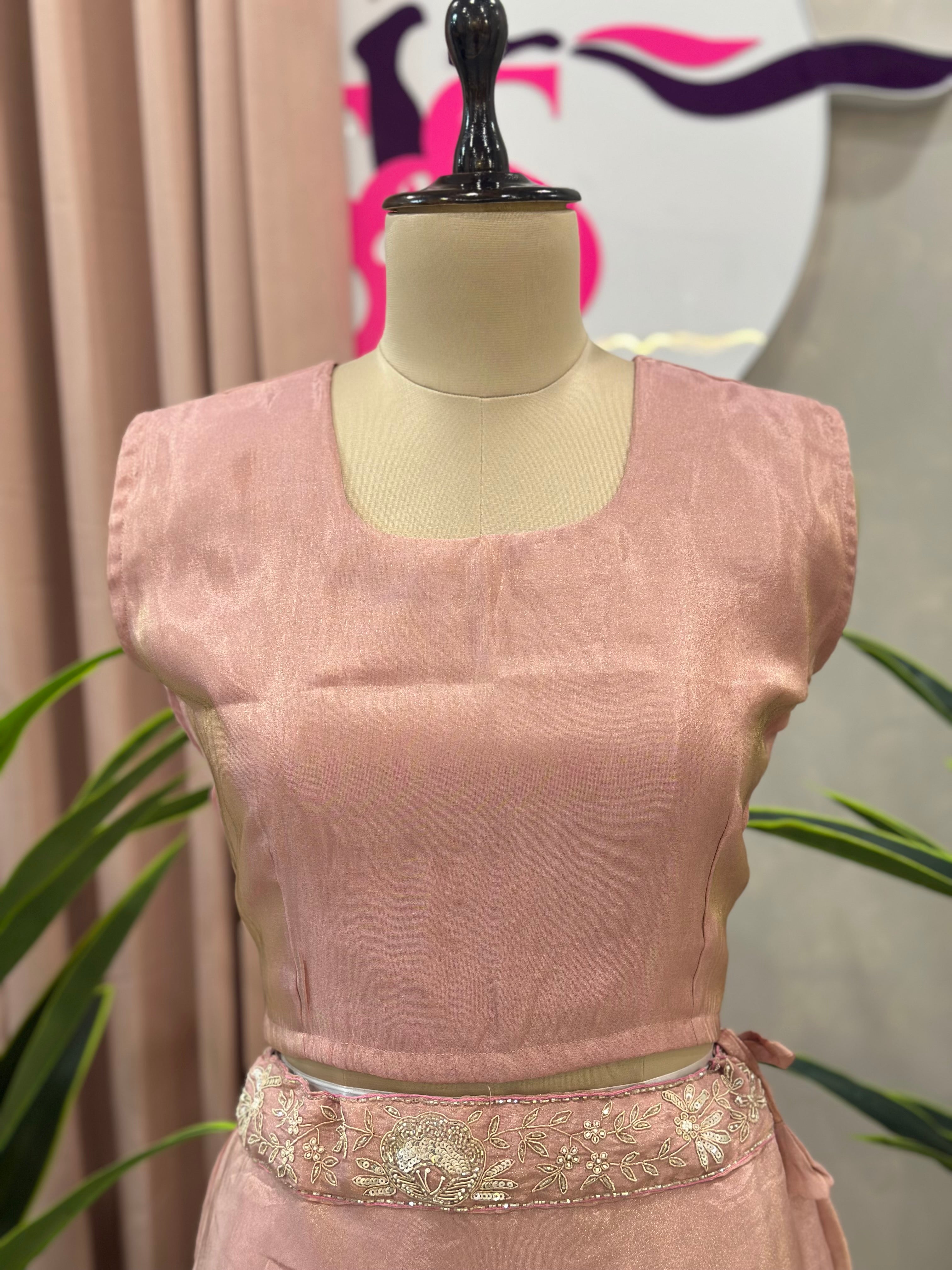PREMIUM HANDWORK JACKET SET WITH DRAPE SKIRT