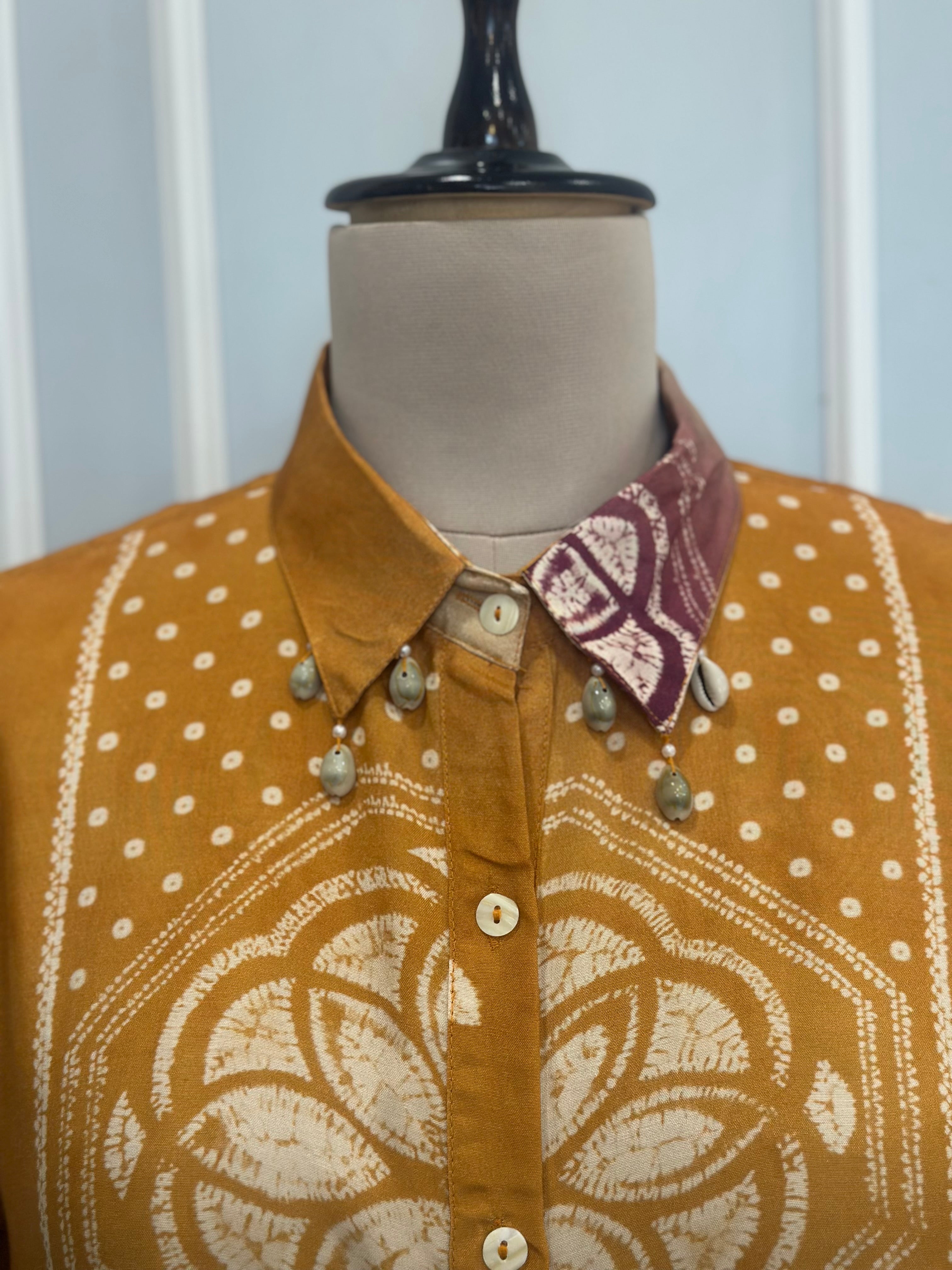 Ombre Bandhani Printed Shirt Top