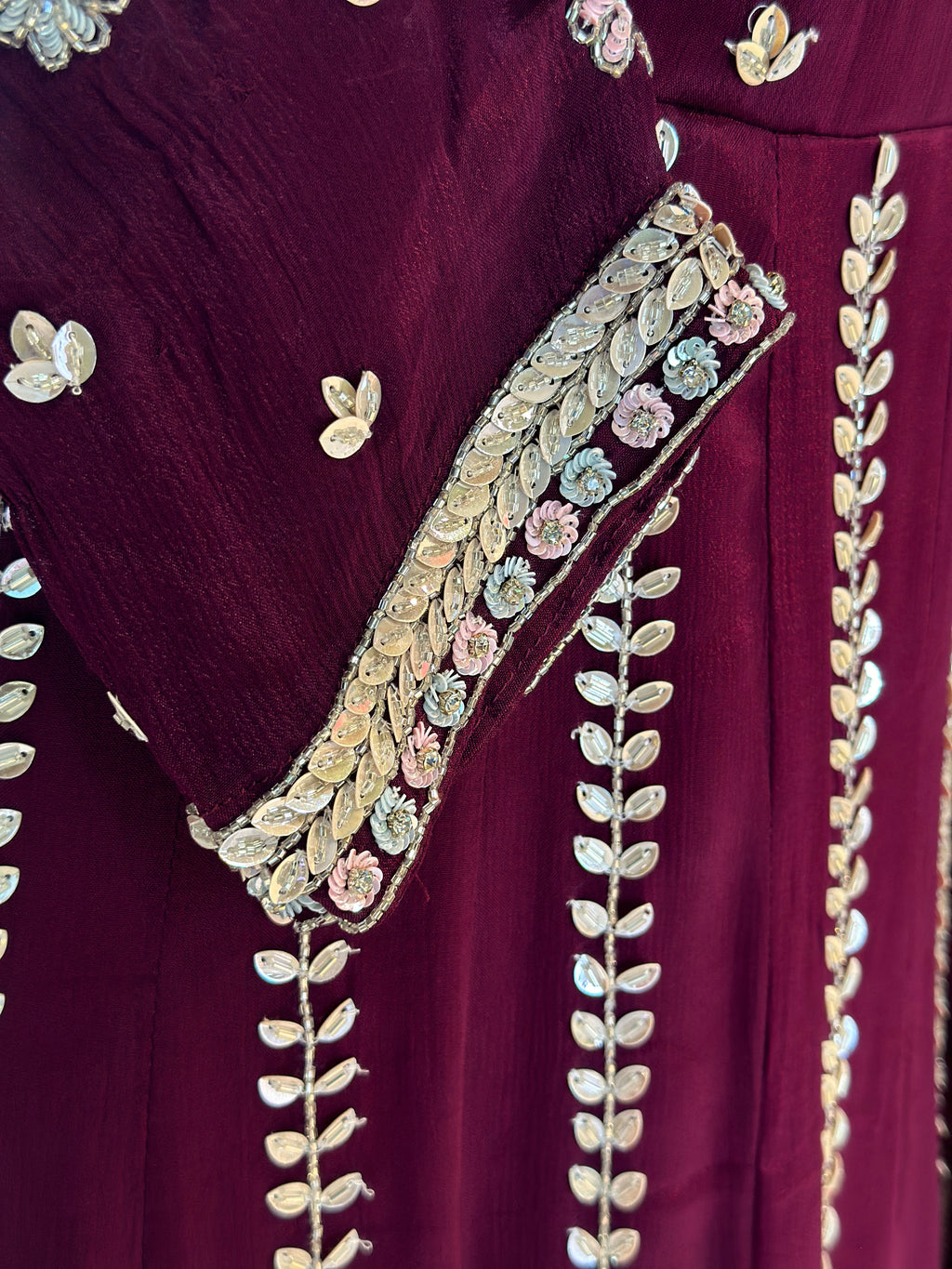 PURE CHINON HEAVY HANDWORK ANARKALI SUIT