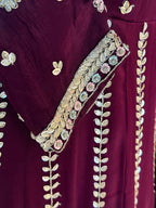 PURE CHINON HEAVY HANDWORK ANARKALI SUIT