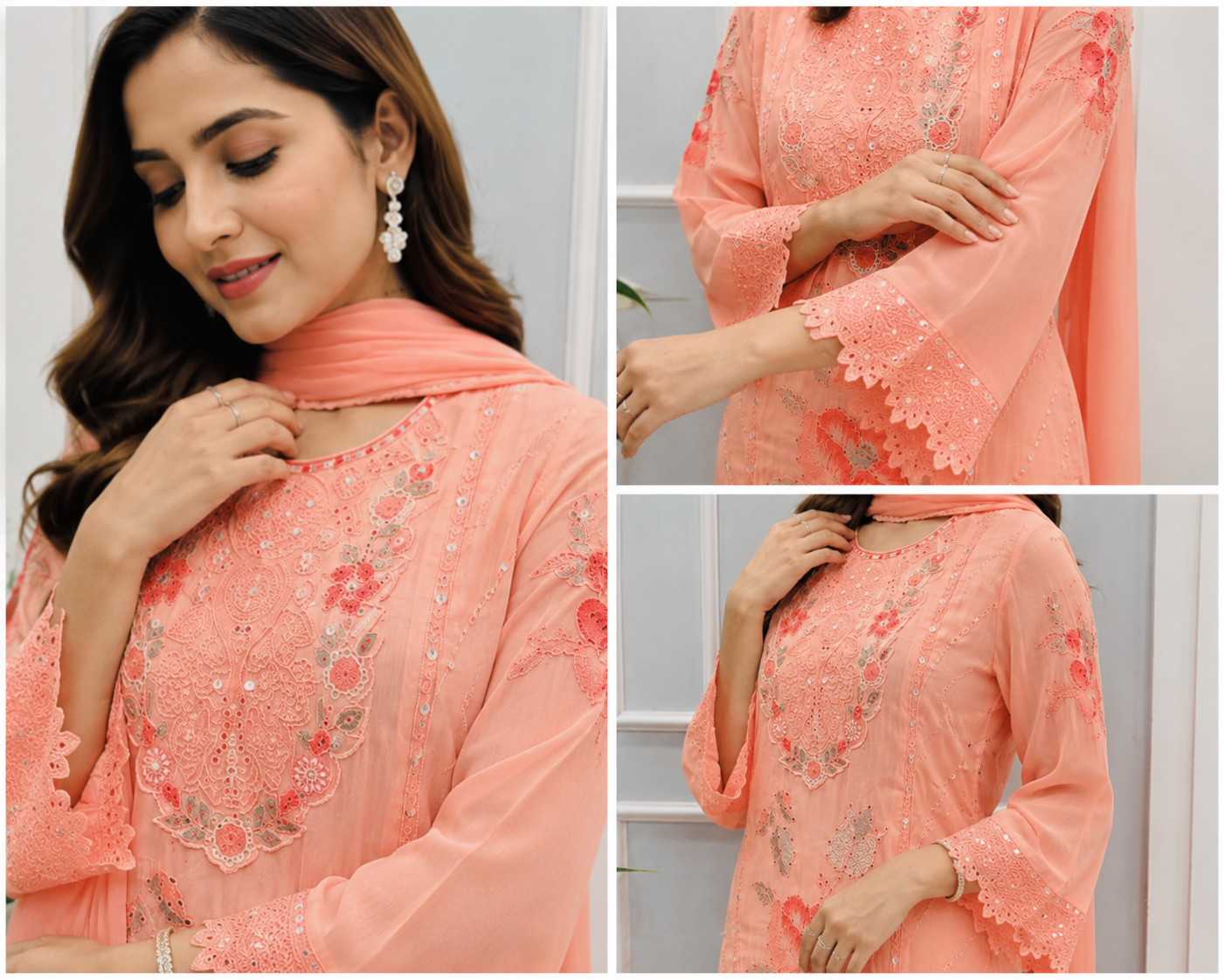 Graceful Floral Festive Suit Set