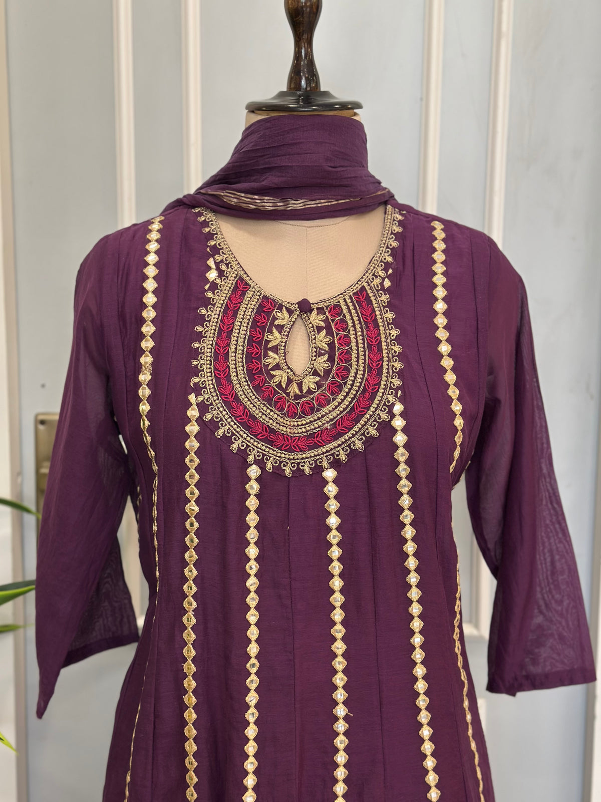 ✨ Royal Mirror Flair Anarkali Set ✨