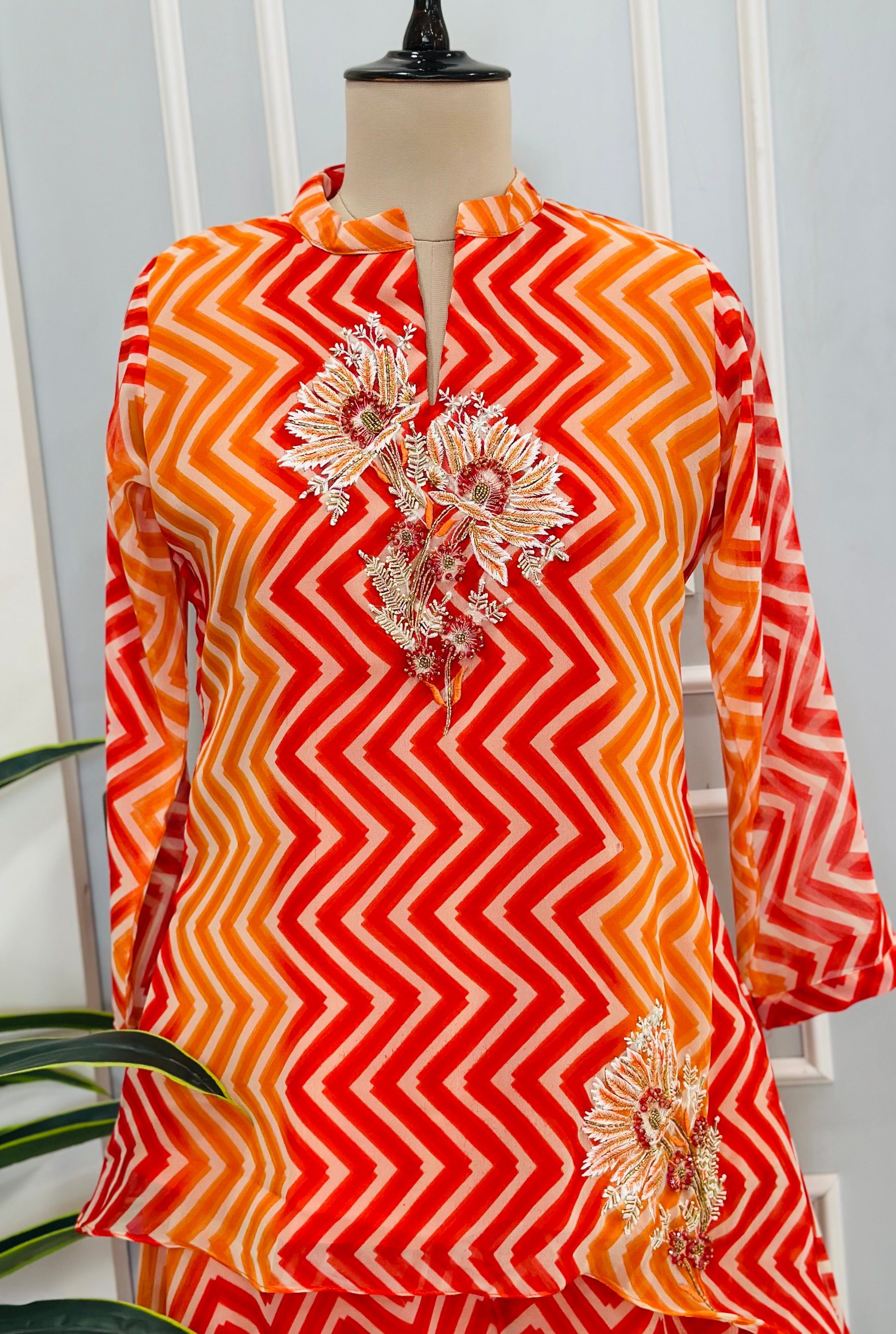 Leheriya Print Palazzo Co-ord Set