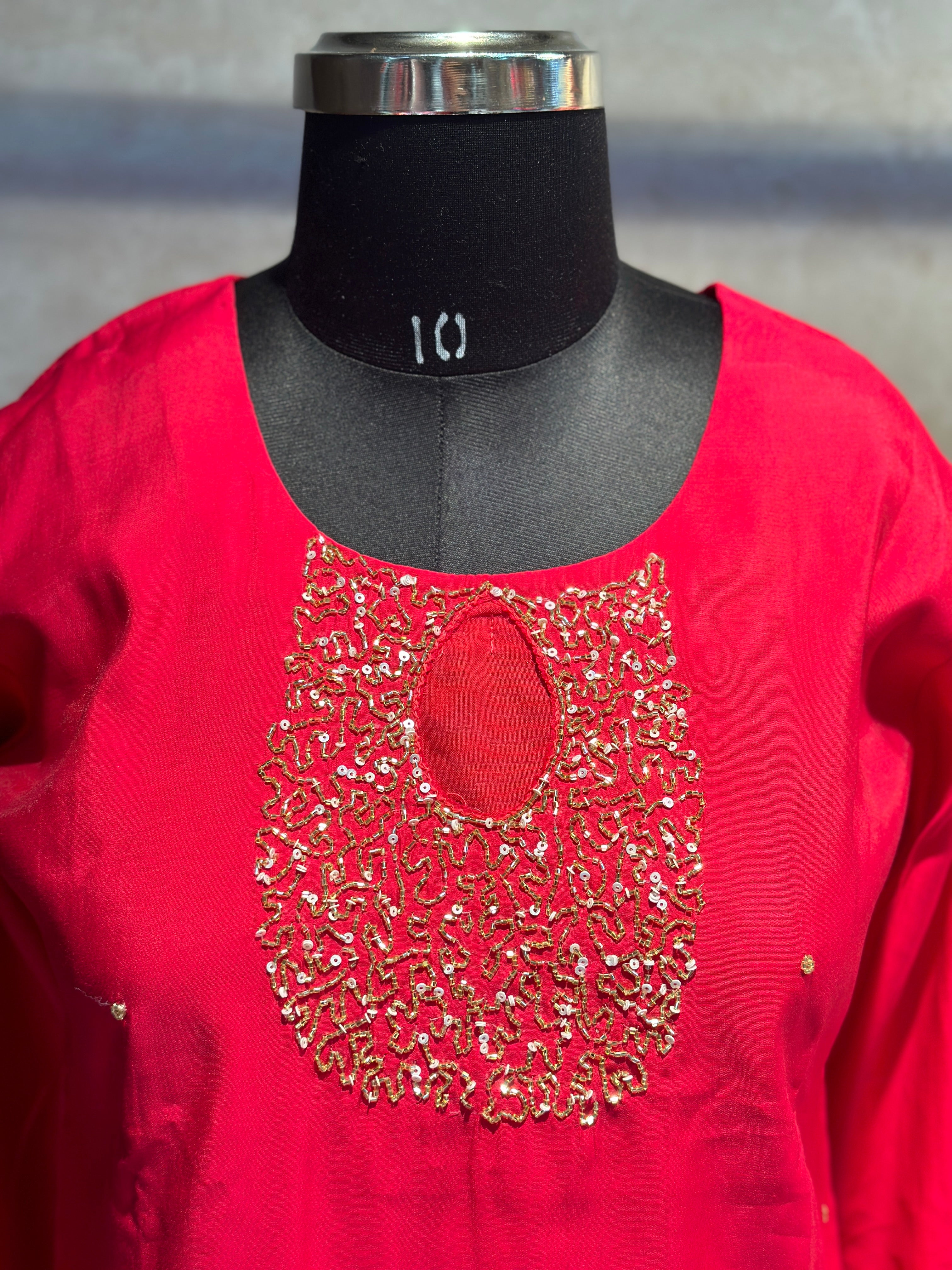 BANARASI STRAIGHT HANDWORK SUIT SET