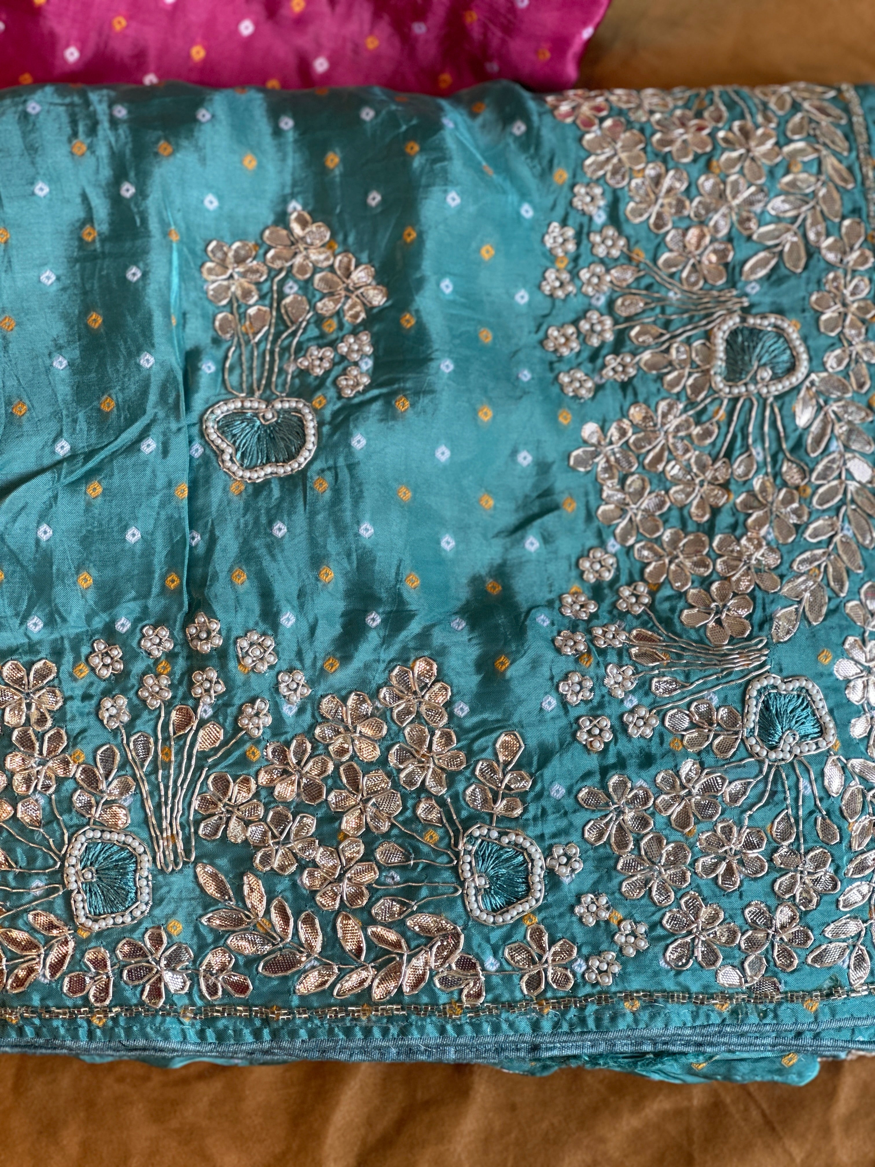 PREMIUM ZARDOSI HANDWORK BHANDEJ SAREE