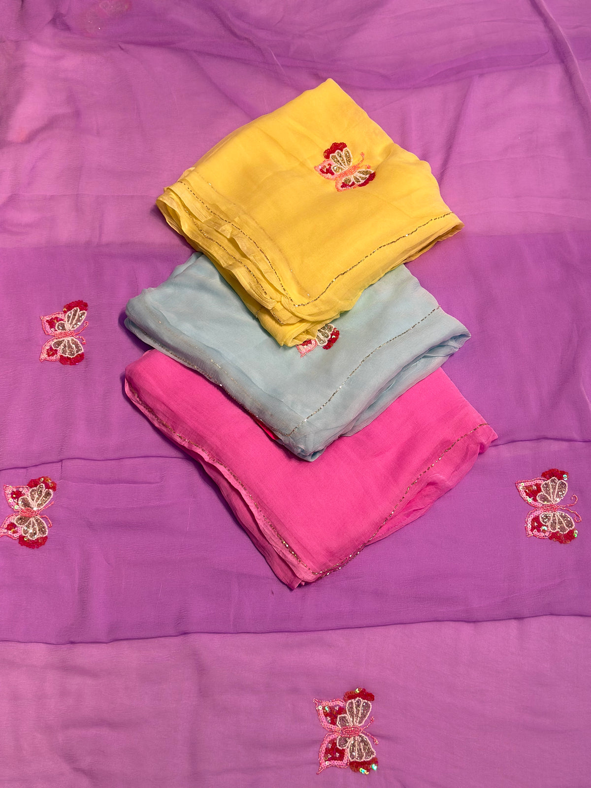 ✨Butterfly Bloom Handwork Saree✨