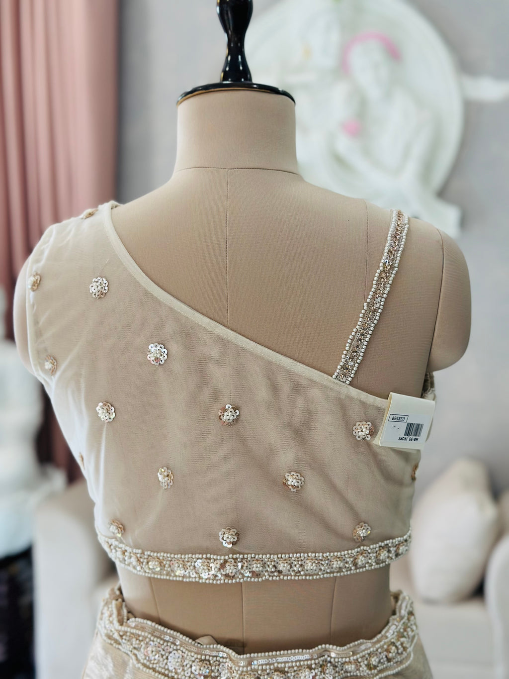 Glamour Pearl Work Saree Set