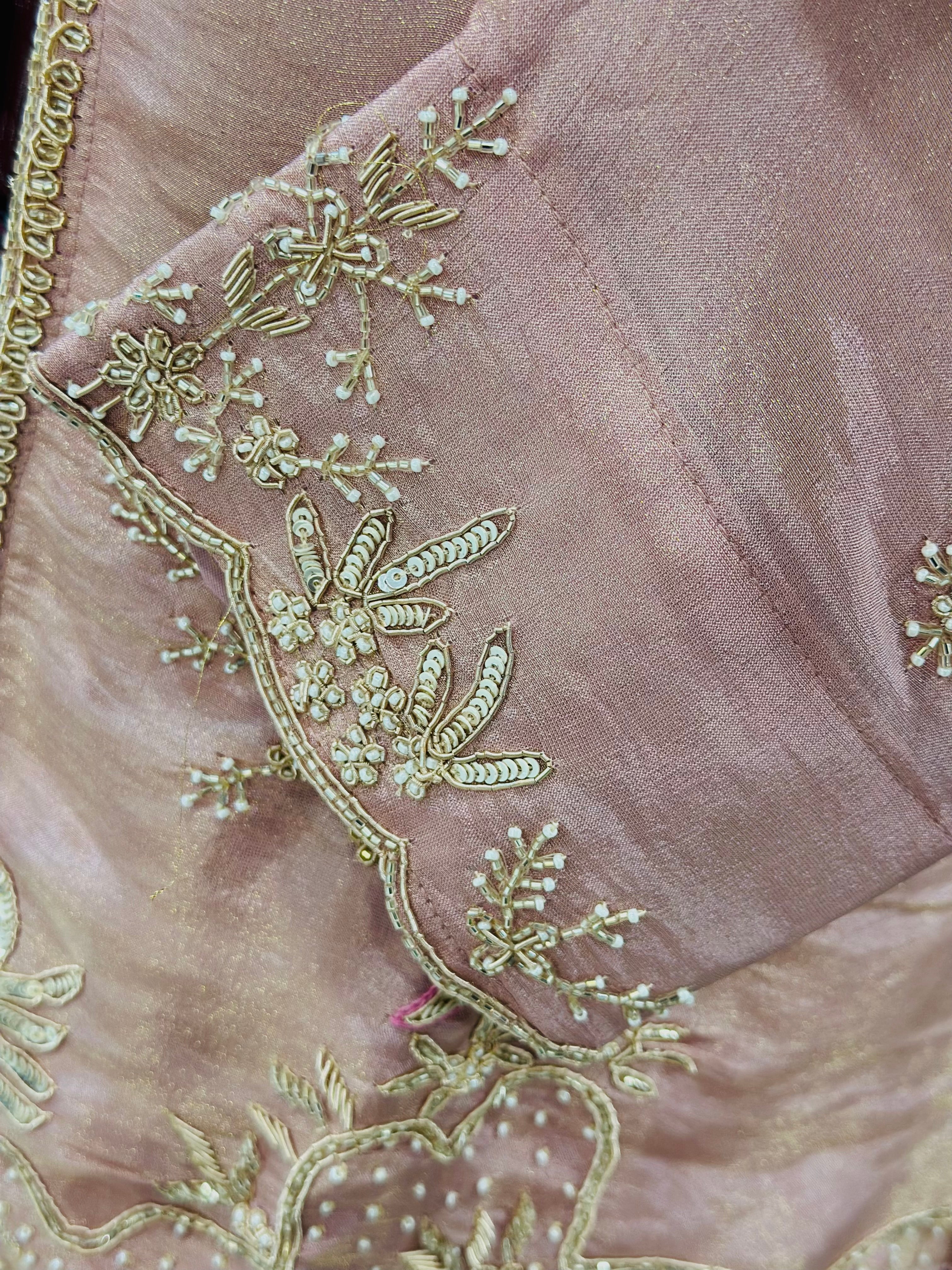 PREMIUM HANDWORK JACKET SET WITH DRAPE SKIRT