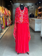 BHANDEJ SKIRT IN KAFTAN SET