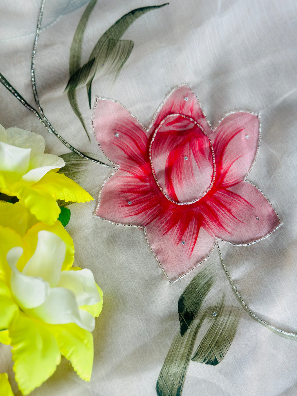 PREMIUM FLORAL HANDWORK SAREE