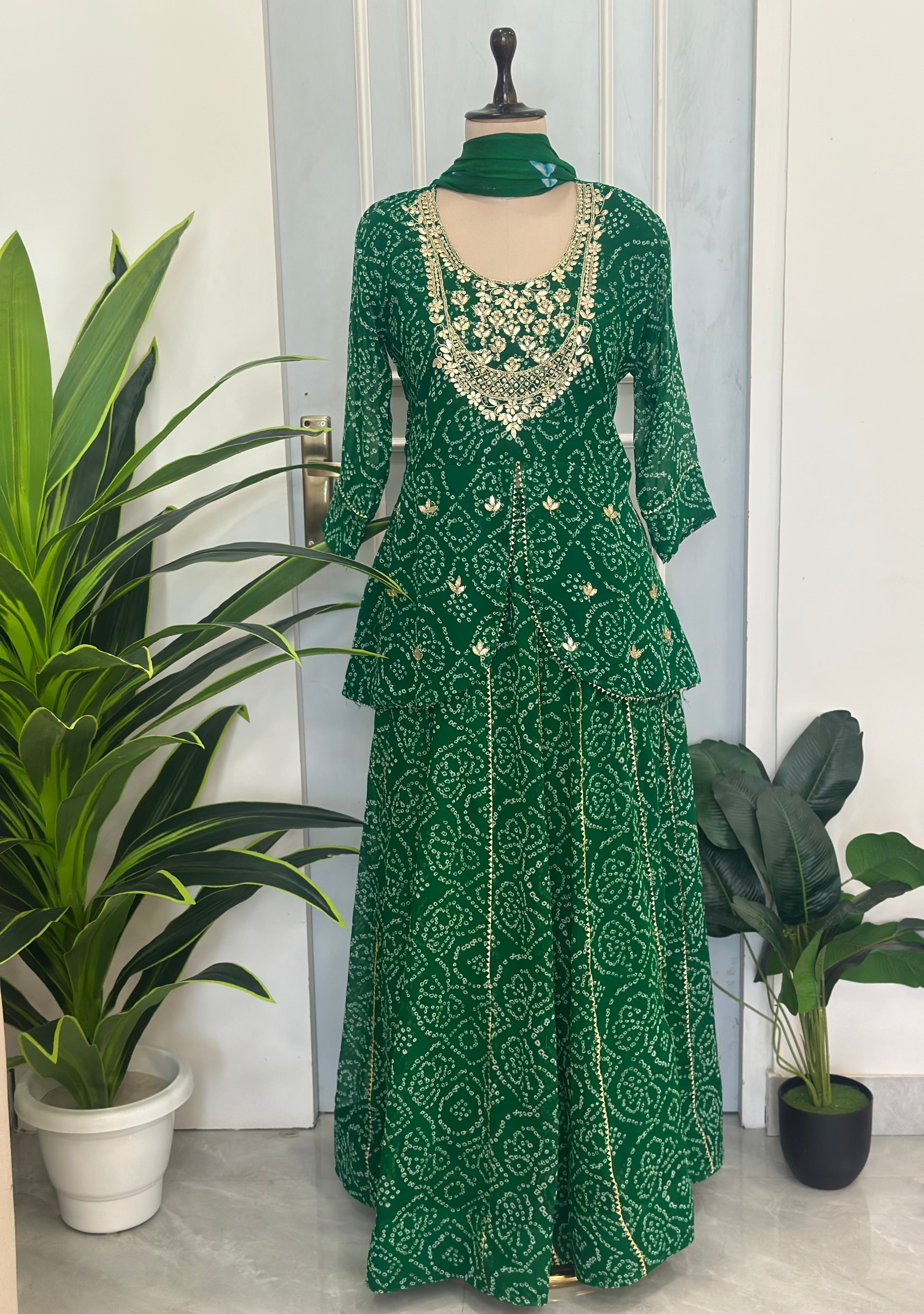 Bhandhej Handwork Peplum Skirt Set