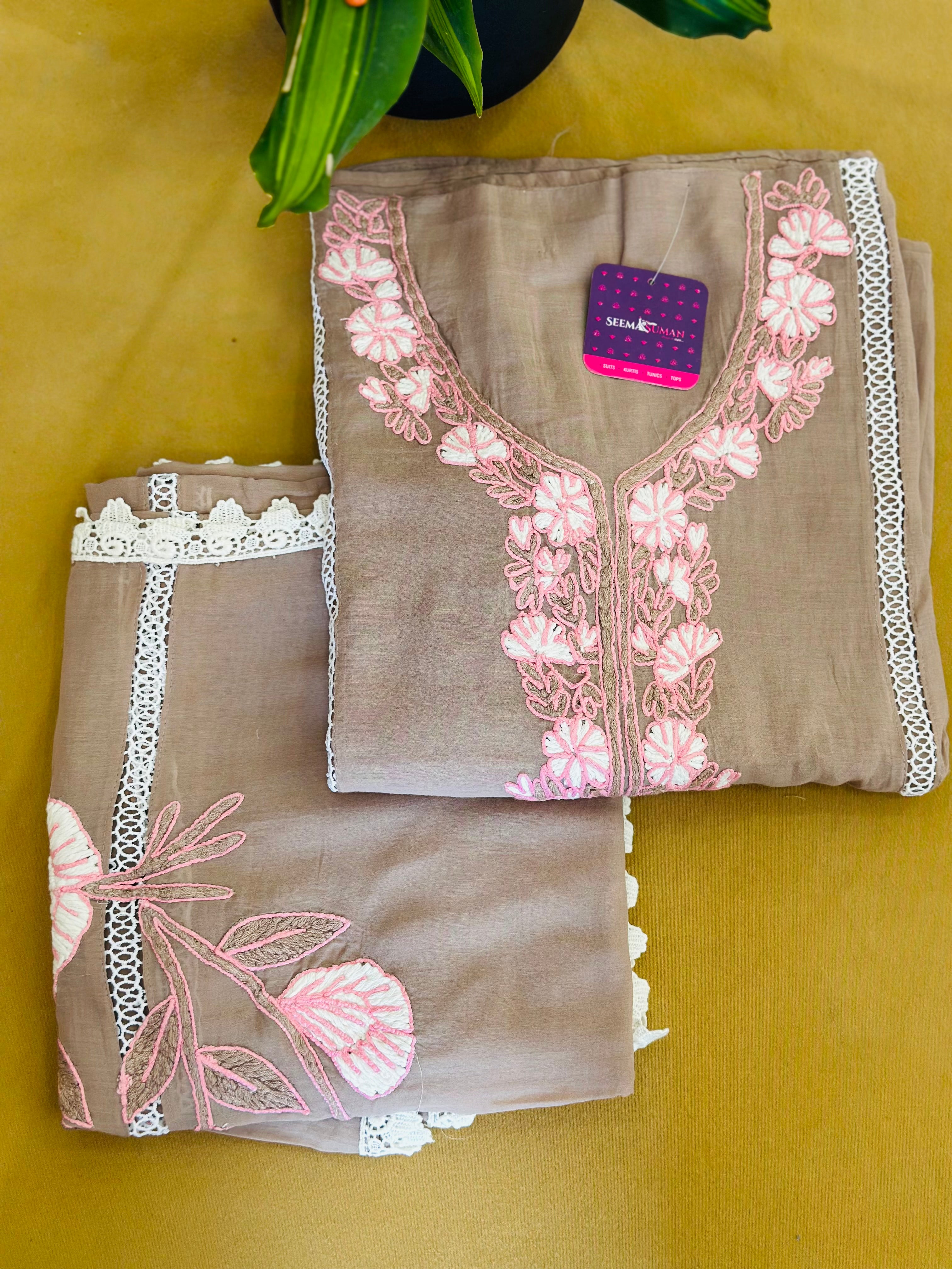 Classic Embroidered Unstitched Suit Set