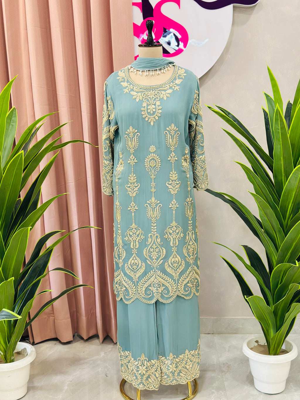 Premium Handwork Kurta Set With Dupatta