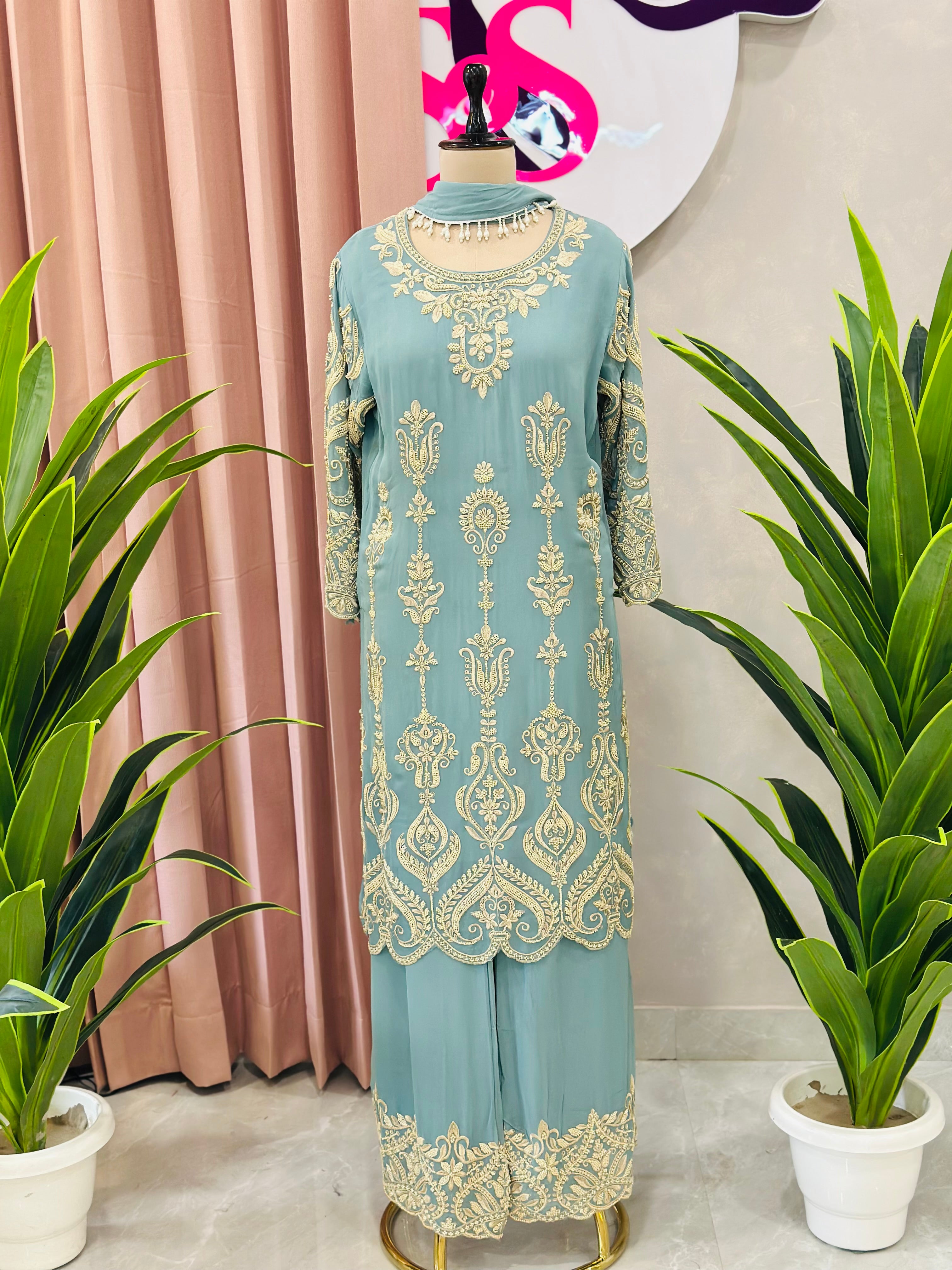 Premium Handwork Kurta Set With Dupatta