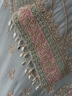 Elegant Grey Handwork Kurta Set