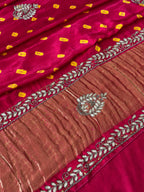 🌸 Shahi Bandhej Saree with Handcrafted Gota Patti Detailing🌸