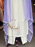 EMBROIDERED PURE CHINON SUIT SET