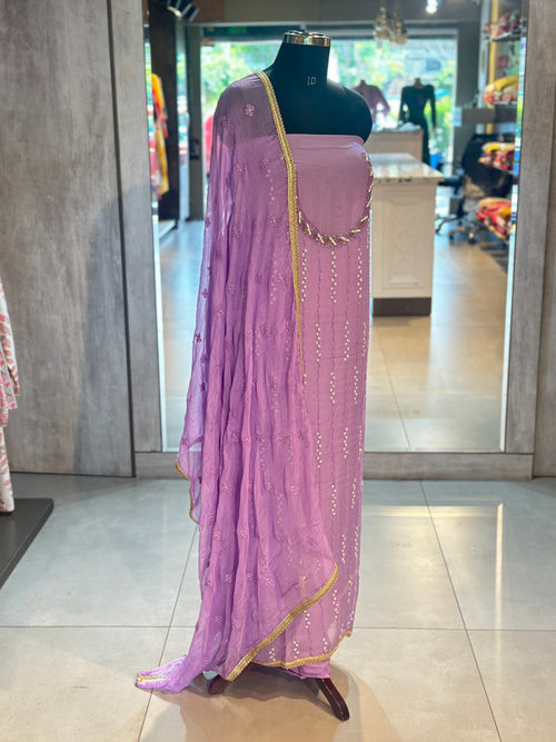 PURE ORGANZA HANDWORK SUIT SET